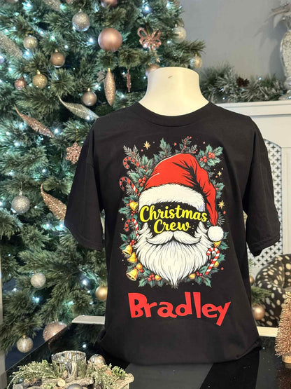 🎅Christmas Personalised Kids/Adult Family T-Shirts 🎄Santa Christmas Crew