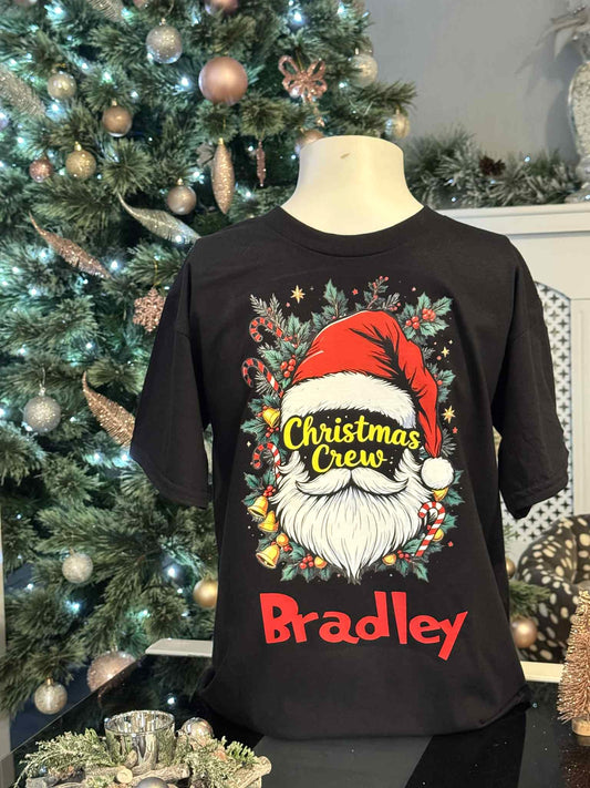 🎅Christmas Personalised Kids/Adult Family T-Shirts 🎄Santa Christmas Crew