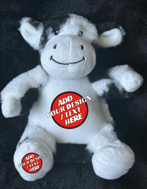 Personalised Soft Toy Plush Mumbles Print Me Teddy Bear, Printed Design Your Own 🖼️ Cow