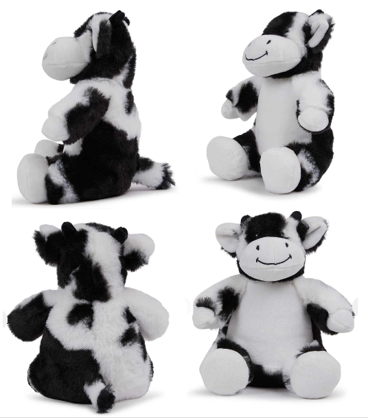 Personalised Soft Toy Plush Mumbles Print Me Teddy Bear, Printed Design Your Own 🖼️ Cow