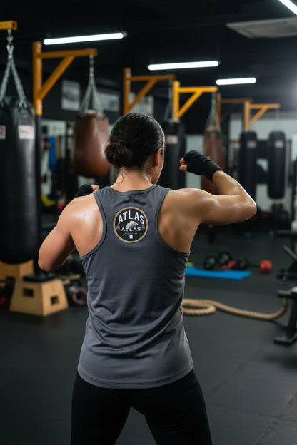 Ladies Cool Gym Tank Top Breathable Vest ( Charcoal )🥊
