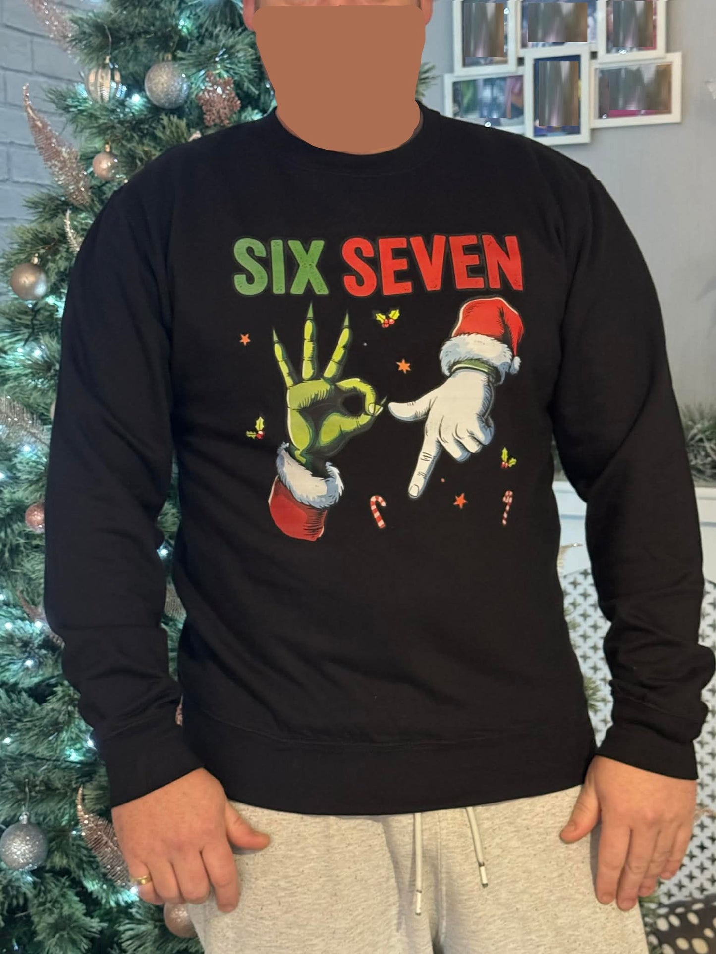 🎅Christmas Personalised Kids/Adult Family Jumper🎄SIX SEVEN Santa & Grinch 67 Sweatshirt ⭐