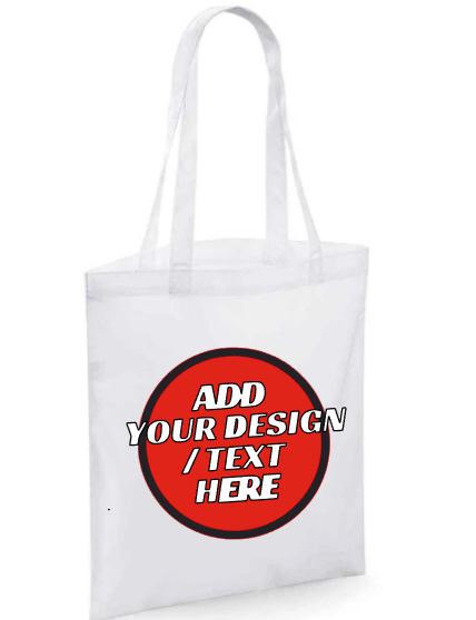 #07 Design Your Own White Polyester Printed Tote Bag