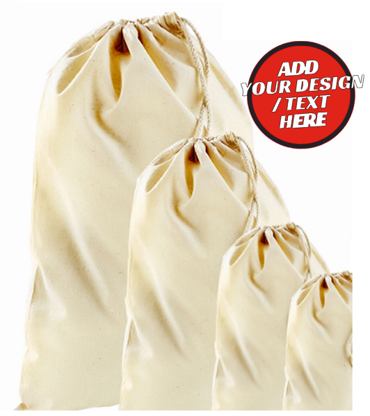 #10 Design Your Own Natural Cotton Stuff Sacks  Small - XL