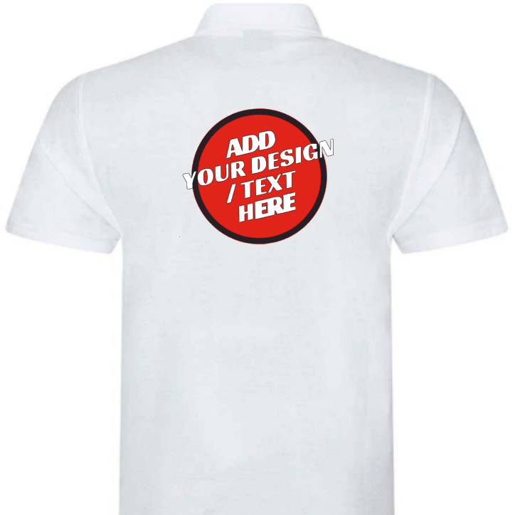 #01 Design Your Own White Polo Front / Front & Back