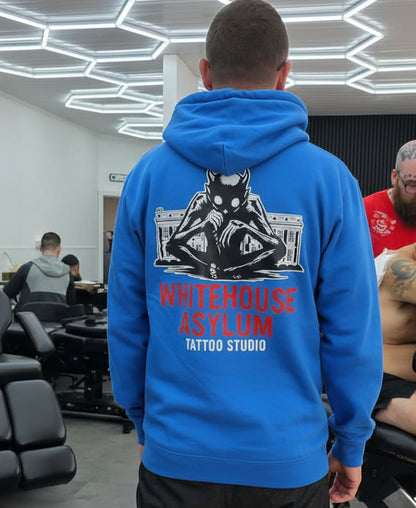 Official Whitehouse Asylum Tattoos Merchandise Hoodie Blue