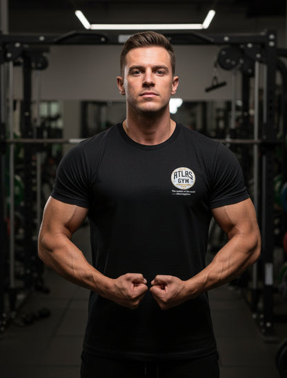 🏋️‍♂️ **New Atlas Gym** 🏋️‍♂️Official Merchandise Heavy Cotton T-Shirt ( Black )