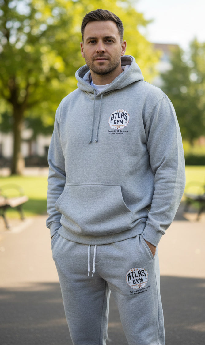 Kid's/Adult Tracksuit Cotton Hoodie & Joggers 280GSM ( Heather Grey) 🏋️‍♀️