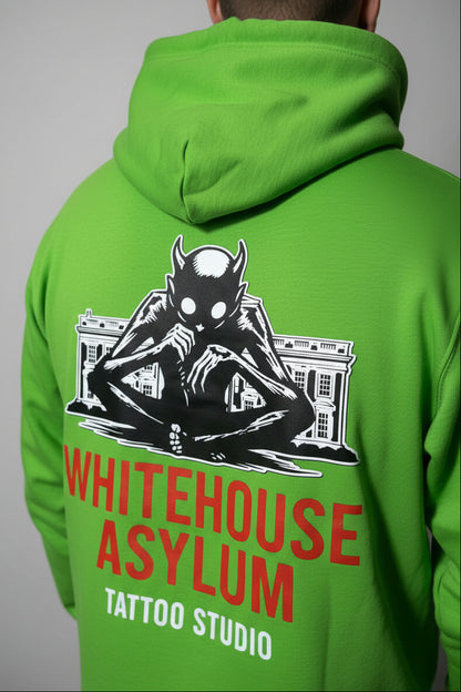 Official Whitehouse Asylum Tattoos Merchandise Hoodie Lime Green