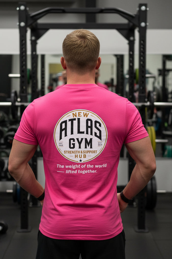 🏋️‍♂️ **New Atlas Gym** 🏋️‍♂️Official Merchandise Cool Gym Breathable T-Shirt ( Pink )