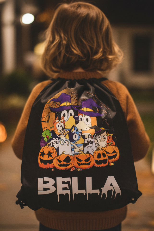 Halloween Drawstring Bag Trick Or Treat ( Characters 2 )