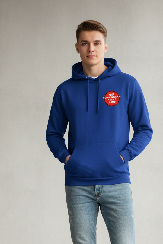 🫟 Design Your Own Royal Blue Hoodie Front / Front & Back Print 280 GSM
