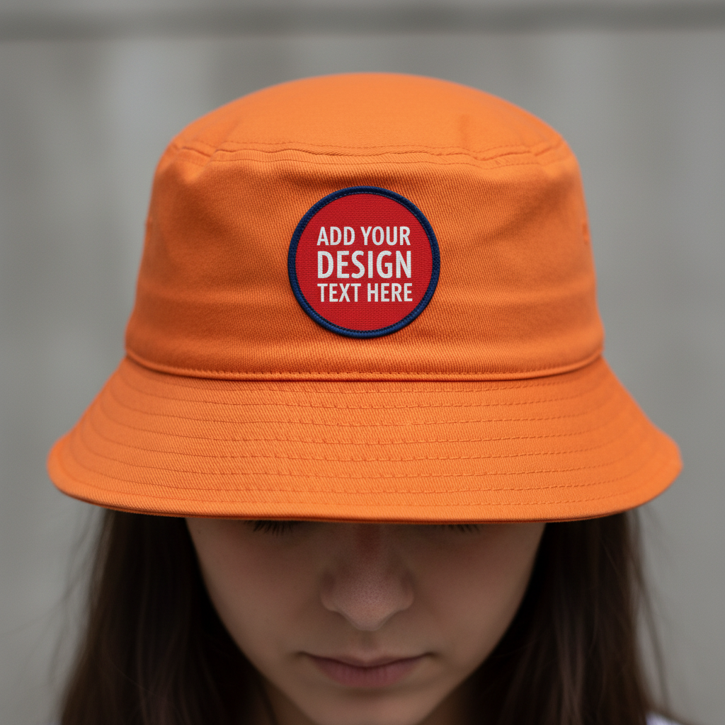 🫟 Design Your Own Orange Reversible 🔀 Bucket Hat Front & Inside