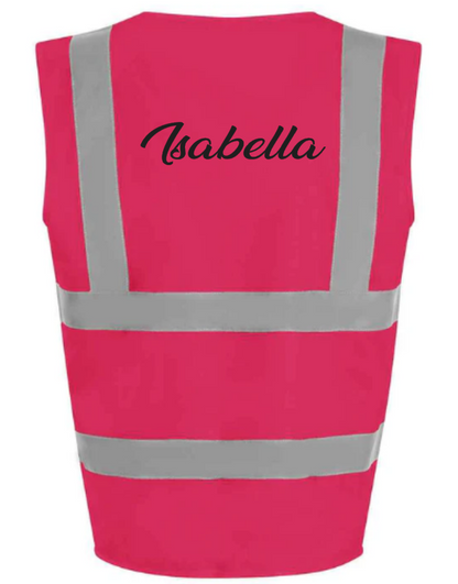 Hi-Viz Vest Waistcoat Name Front & Back Print