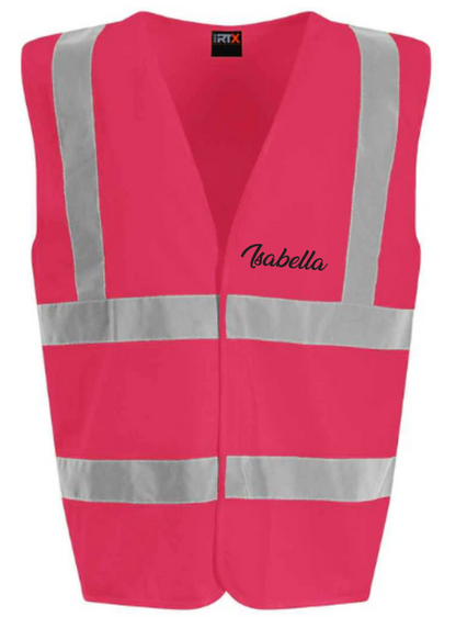Hi-Viz Vest Waistcoat Name Front & Back Print