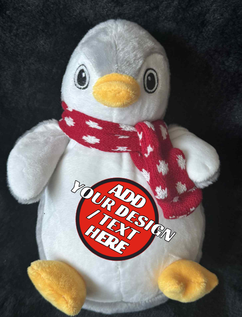 Personalised Soft Toy Plush Mumbles Print Me Teddy Bear, Printed Design Your Own 🖼️ Penguin