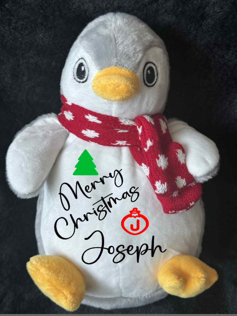 Personalised Soft Toy Plush Mumbles Print Me Teddy Bear, 💫 Merry Christmas