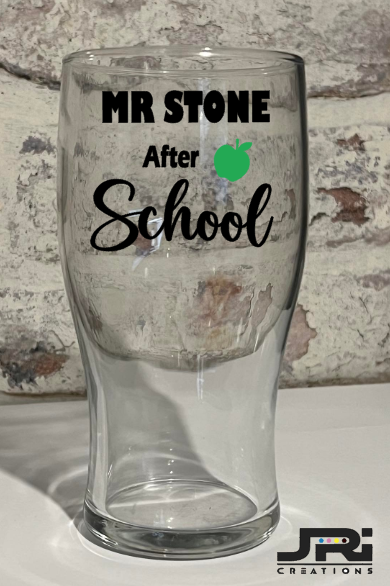 Vinyl Pint Glass Teacher Before / After