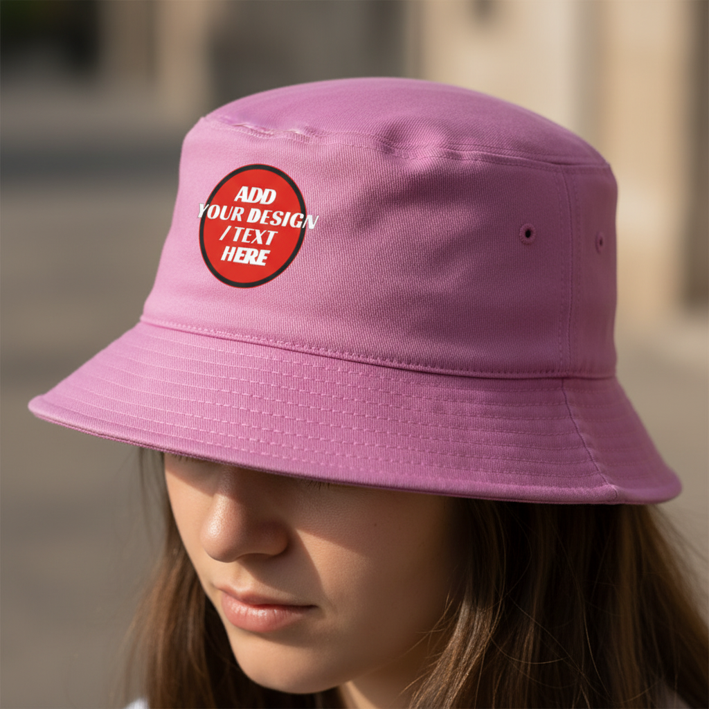 🫟 Design Your Own Pink Reversible 🔀 Bucket Hat Front & Inside