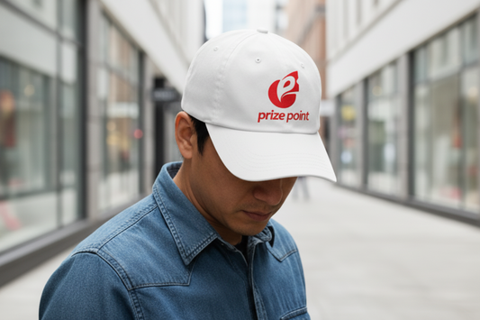 (Official Merchandise) Prize Point  Black Logo Cap White