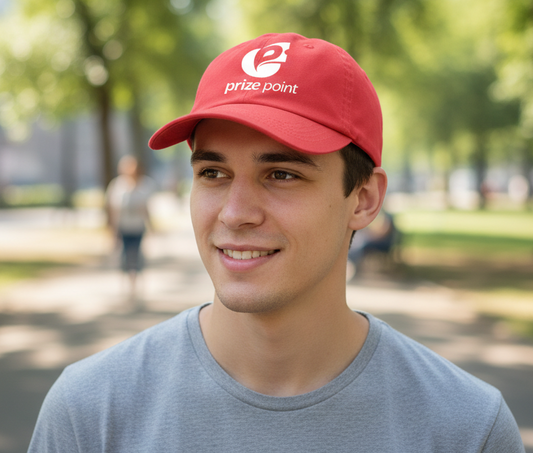 (Official Merchandise) Prize Point  Black Logo Cap Red