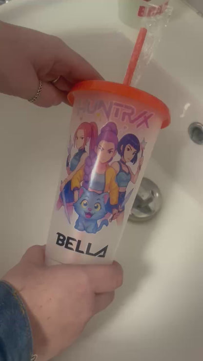 Huntrix KPOP DEMON HUNTERS T-Shirt & Matching Cold Cup ⭐Offer!