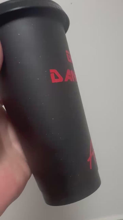 GLF Official Plastic Cold Cup Drink Bottle,Lid,Straw 24oz Cup Glitter Black