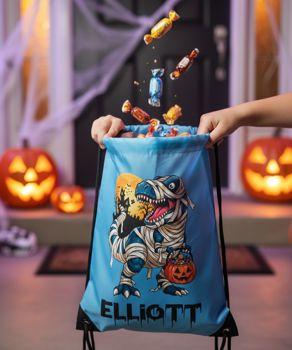 Halloween Drawstring Bag ( Mummy Dinosaur )