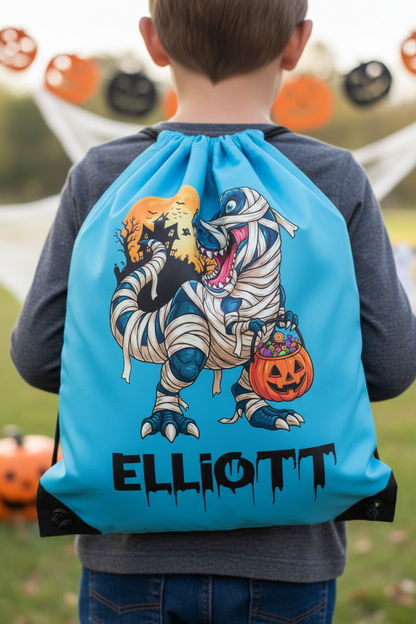 Halloween Drawstring Bag ( Mummy Dinosaur )