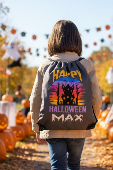 Halloween Drawstring Bag ( Creepy House )