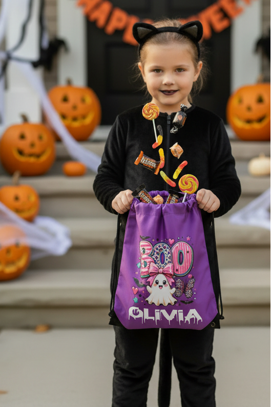 Halloween Drawstring Bag ( Ghost Boo )