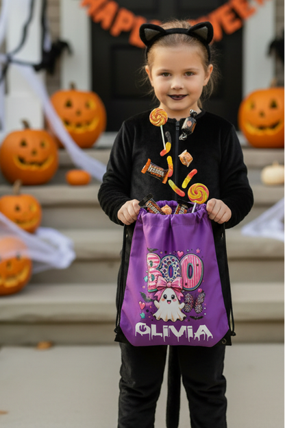 Halloween Drawstring Bag ( Ghost Boo )