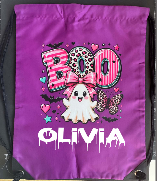 Halloween Drawstring Bag ( Ghost Boo )