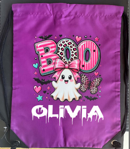 Halloween Drawstring Bag ( Ghost Boo )
