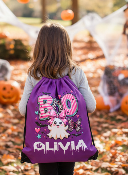 Halloween Drawstring Bag ( Ghost Boo )