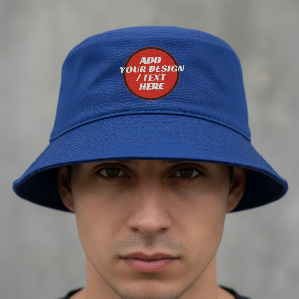 🫟 Design Your Own Royal Blue Reversible 🔀 Bucket Hat Front & Inside