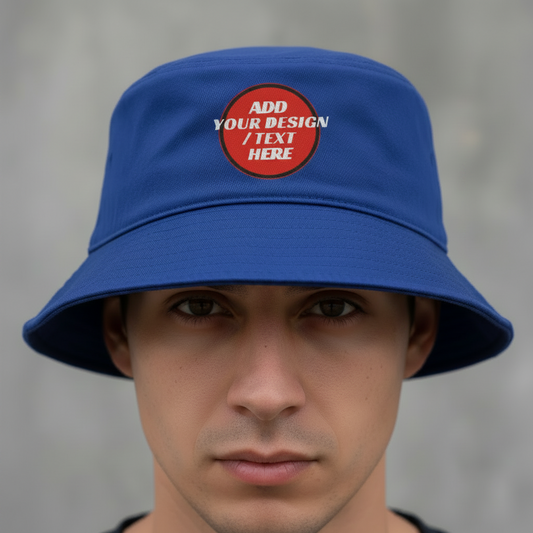 🫟 Design Your Own Royal Blue Reversible 🔀 Bucket Hat Front & Inside