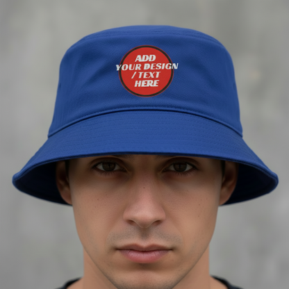 🫟 Design Your Own Royal Blue Reversible 🔀 Bucket Hat Front & Inside