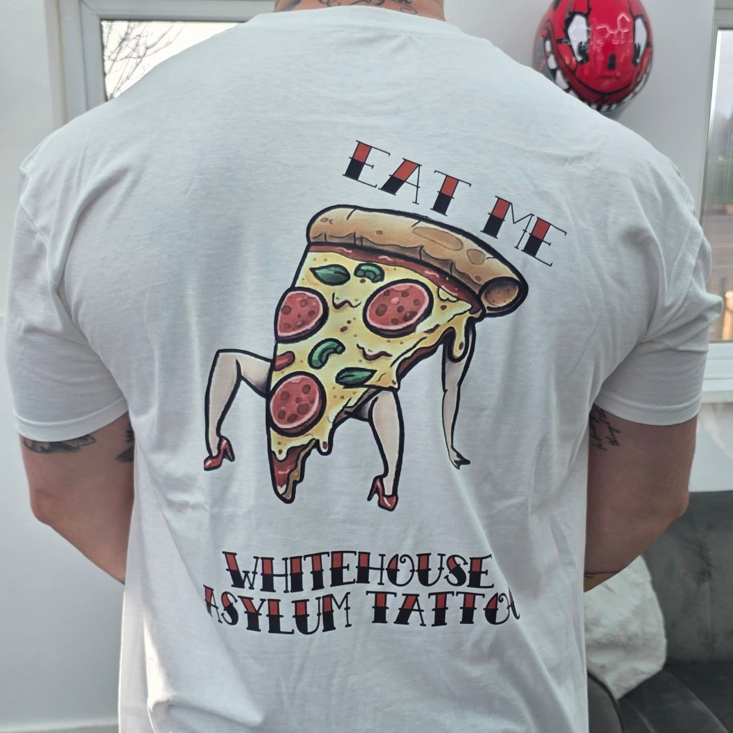 Official Whitehouse Asylum Tattoos Merchandise T-Shirt Eat Me ( Pizza )