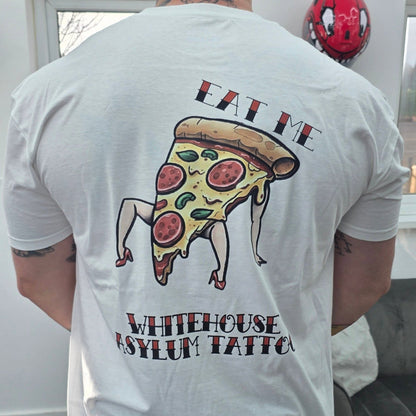 Official Whitehouse Asylum Tattoos Merchandise T-Shirt Eat Me ( Pizza )