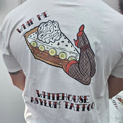 Official Whitehouse Asylum Tattoos Merchandise T-Shirt Whip Me ( Cream Pie )
