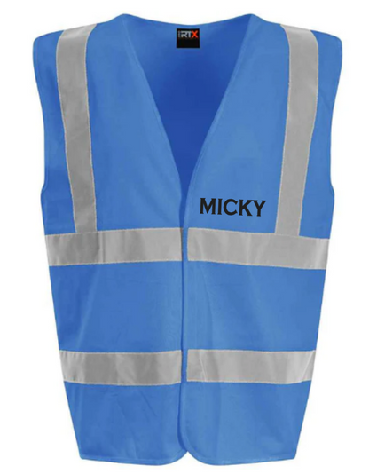 Hi-Viz Vest Waistcoat Stag Party Front & Back Print