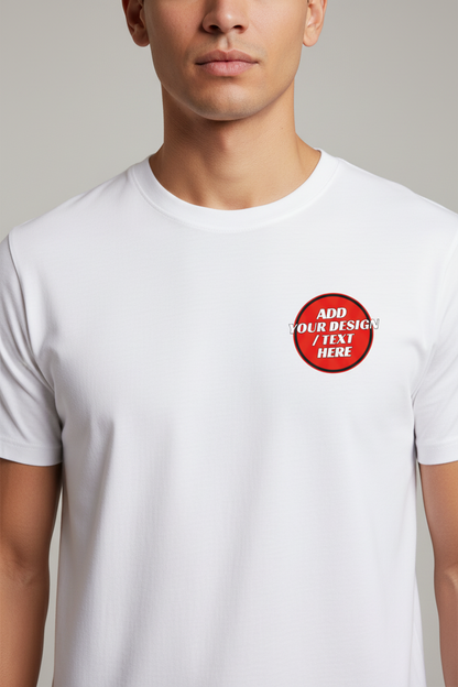 🫟 Design Your Own White T-Shirt Front / Front & Back Print 195 GSM Cotton