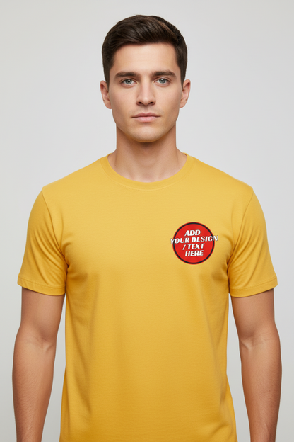 🫟 Design Your Own Yellow T-Shirt Front / Front & Back Print 195 GSM Cotton