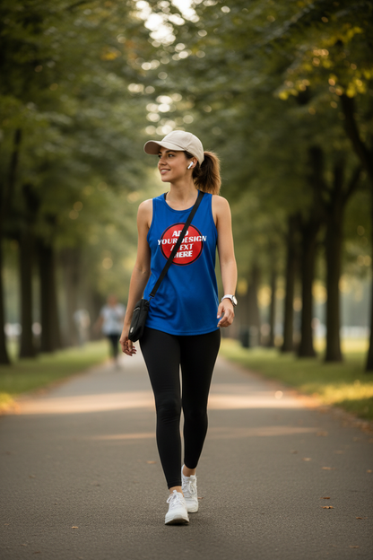 🫟 Design Your Own Royal Blue Sport's Cool Vest Front / Front & Back Print 140 GSM