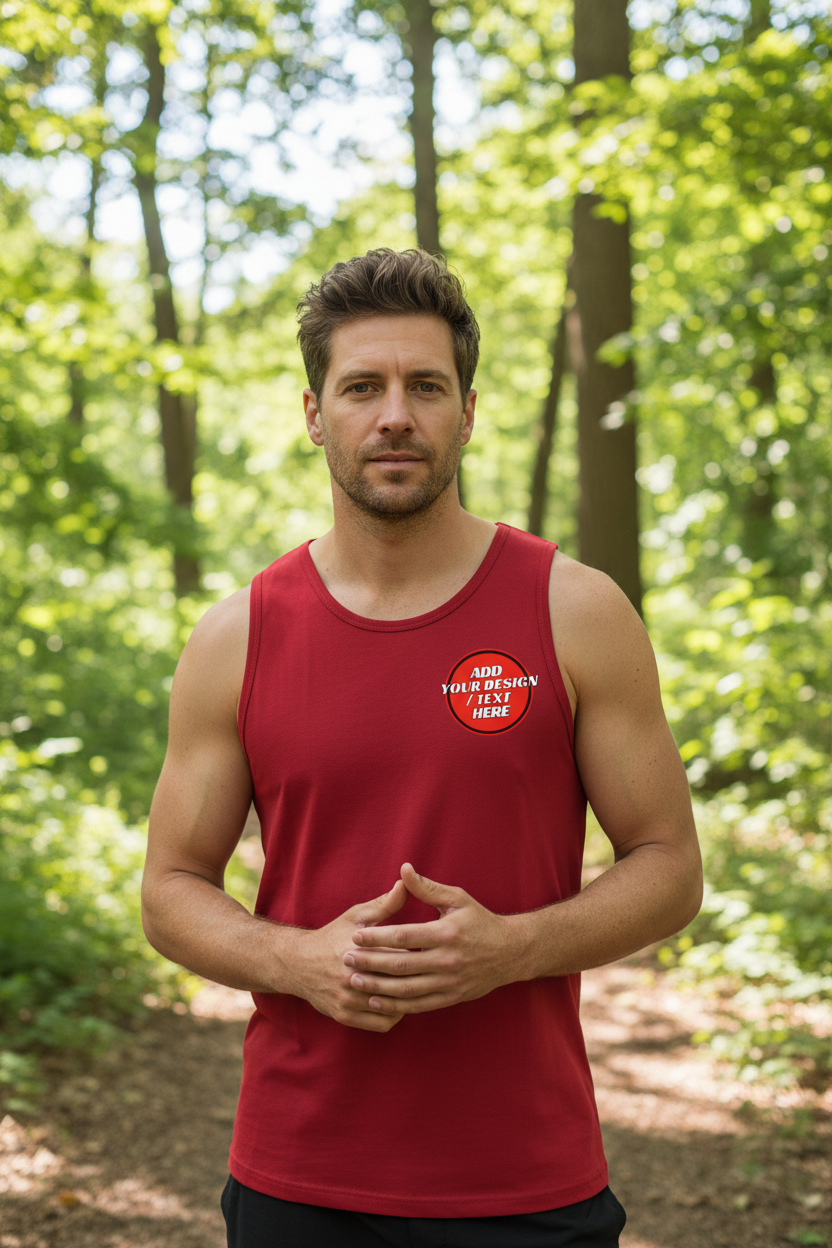 🫟 Design Your Own Red Sport's Cool Vest Front / Front & Back Print 140 GSM