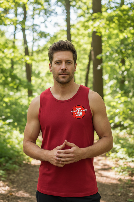 🫟 Design Your Own Red Sport's Cool Vest Front / Front & Back Print 140 GSM