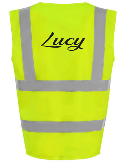 Hi-Viz Vest Waistcoat Name Front & Back Print
